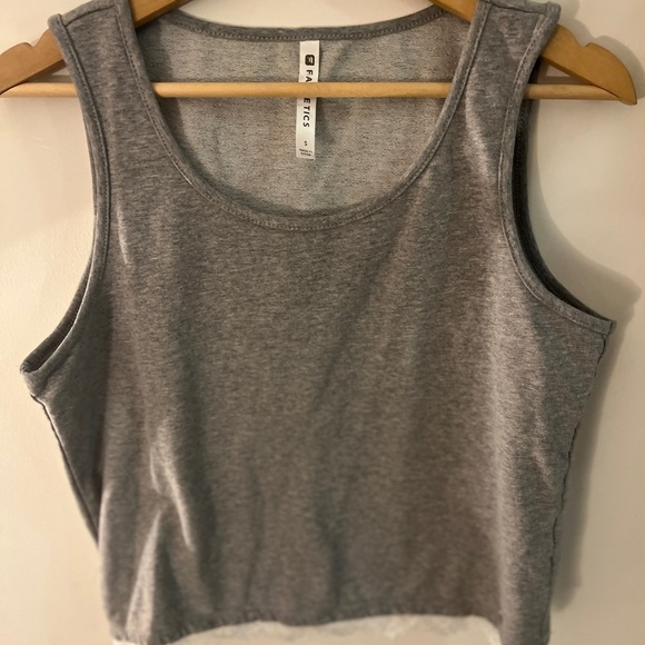3/$25 Fabletics Lace Trimmed Gray Tank Top S GUC - Picture 1 of 8
